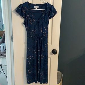 LOFT Blue Floral Dress